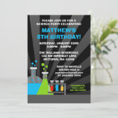 Science Theme Birthday Party Einladung (Stehend Vorderseite)