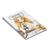 Science themed Girl Spiral Foto Notebook Notizblock (Rechte Seite)