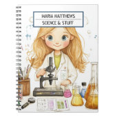 Science themed Girl Spiral Foto Notebook Notizblock (Vorderseite)