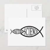 Science Trumps Faith Fish Postkarte (Vorne/Hinten)