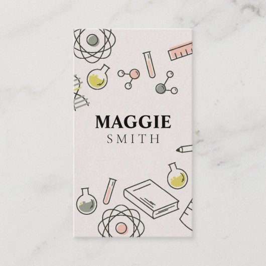 Science Tutor Chemie Niedlich Visitenkarte (Vorderseite)