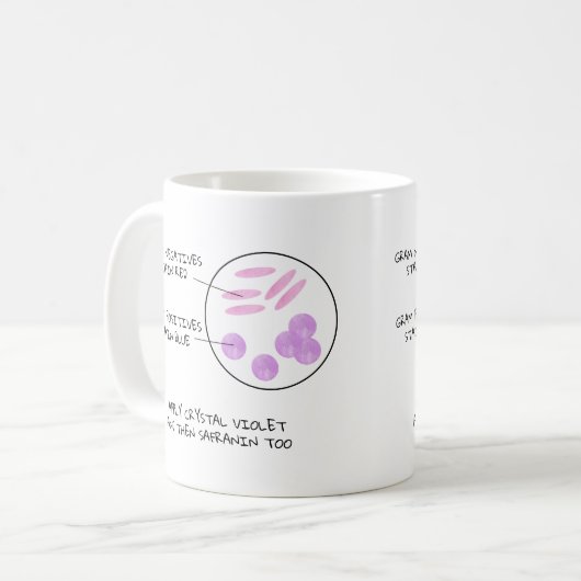 Science Valentine Microbiology Gram Stain Gedicht Kaffeetasse (Vorderseite Links)
