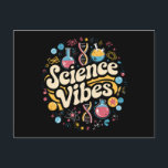 Science Vibes Groovy Erster Tag der Rückkehr zur S Postkarte<br><div class="desc">Science Vibes Retro Erster Tag zurück zur Schule Groovy Lehrer</div>