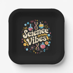 Science Vibes Groovy Erster Tag zurück zur Schule Pappteller