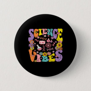 Science Vibes Retro 1. Tag Zurück zur Schule Groo Button