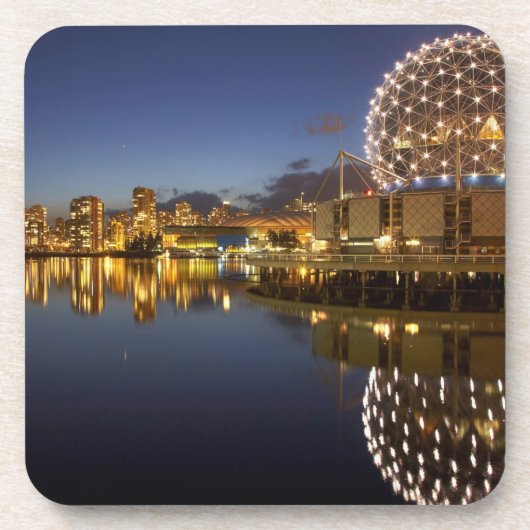 Science World und CBD spiegeln sich in False Creek Getränkeuntersetzer (Vorderseite)