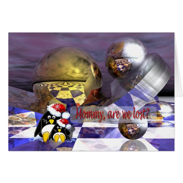 Sciencefiction-Pinguinkarte (Vorderseite (Horizontal))