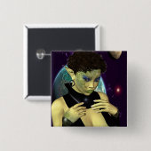 Sciencefiction-Raum-Modell Button (Vorne & Hinten)