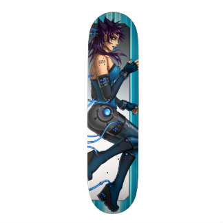 Sciencefictionanime-Mädchen Skateboard