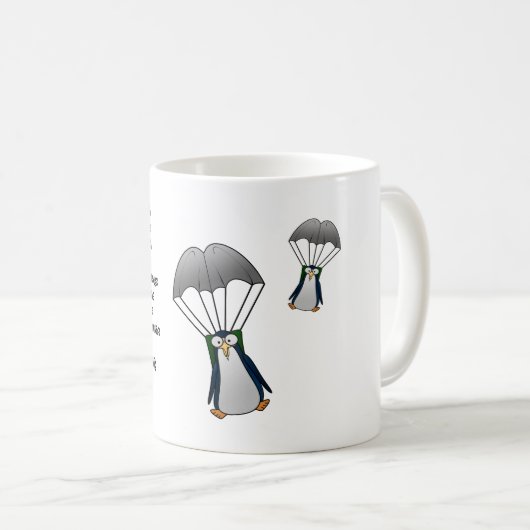 Scientific classification for the parachuting peng kaffeetasse (VorderseiteRechts)
