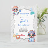 Scientist Baby Shower Einladung (Stehend Vorderseite)