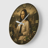 Scientist Funny Mona Lisa Science Lab Gift Große Wanduhr (Winkel)