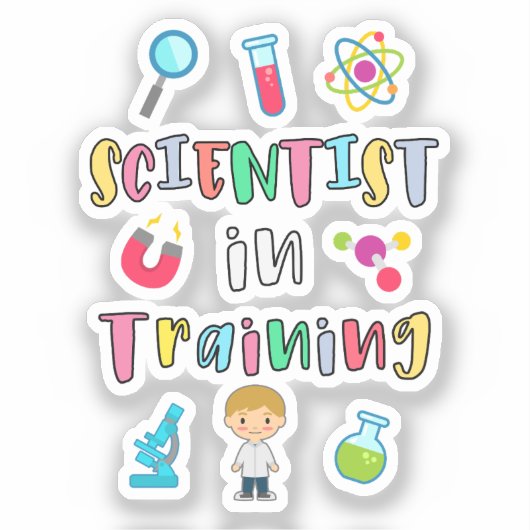 Scientist in Training for Young Scientists Aufkleber (Vorderseite)