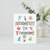 Scientist in Training for Young Scientists Postkarte (Stehend Vorderseite)