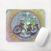 Scifi Alien Riding Bike Mouse Pad Mousepad (Mit Mouse)
