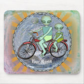 Scifi Alien Riding Bike Mouse Pad Mousepad (Vorne)