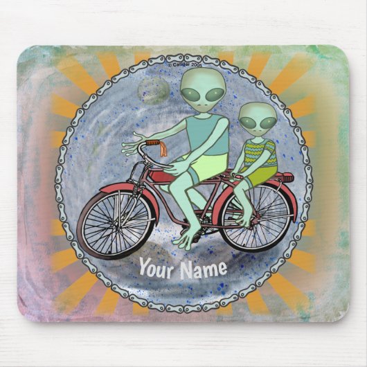 Scifi Alien Riding Bike Mouse Pad Mousepad (Vorne)