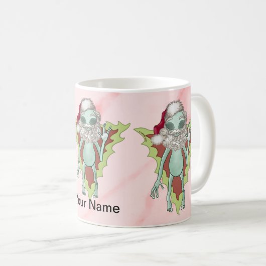 Scifi Alien Santa Kaffeetasse (VorderseiteRechts)