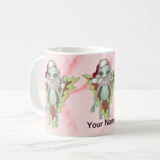 Scifi Alien Santa Kaffeetasse (Vorderseite Links)