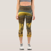 SciFi Alien World View Planet Ufo Tower Capri Leggings (Vorderseite)