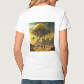 SciFi Alien World View Planet Ufo Tower T-Shirt (Rückseite)