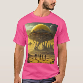 SciFi Alien World View Planet Ufo Tower T-Shirt