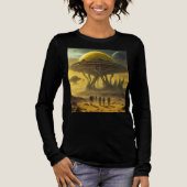 SciFi Alien World View Planet Ufo Tower Tri-Blend Shirt (Vorderseite)