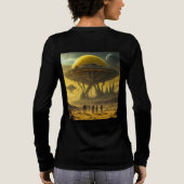 SciFi Alien World View Planet Ufo Tower Tri-Blend Shirt (Rückseite)