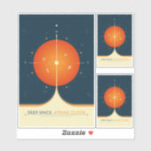 SciFi-Anzeige, Orange Atomuhr, Deep Space Aufkleber (Blatt)
