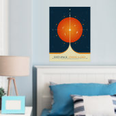 SciFi-Anzeige, Orange Atomuhr, Deep Space Foliendrucke (In Situ (Schlafzimmer))