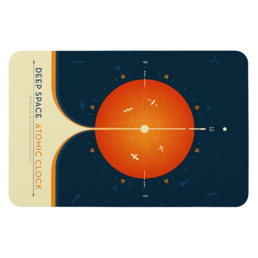 SciFi-Anzeige, Orange Atomuhr, Deep Space Magnet (Horizontal)