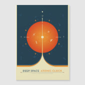 SciFi-Anzeige, Orange Atomuhr, Deep Space Magneteinladung (Vorderseite)