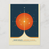SciFi-Anzeige, Orange Atomuhr, Deep Space Postkarte (Vorderseite)