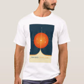 SciFi-Anzeige, Orange Atomuhr, Deep Space T-Shirt (Vorderseite)