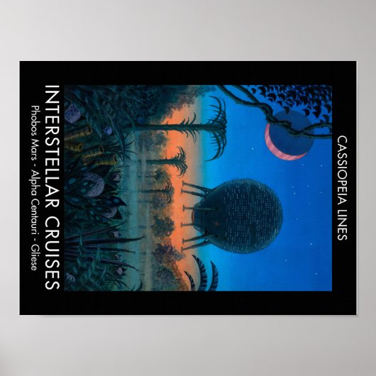 SciFi Art Cassiopeia Lines Interstellar Schifffahr Poster (Vorne)