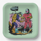SciFi Birthday Party Space Age Science Fiction Pappteller (Vorderseite)