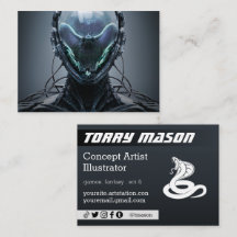 SciFi Cyberpunk Droid Business Card