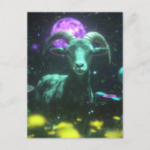 Scifi Goat in Space Fantasy Postkarte (Vorderseite)