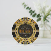 Scifi Gold Art Deco Stilvolle Glamour Paare Dusche Einladung (Stehend Vorderseite)