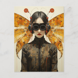 Scifi Insect Woman Postkarte