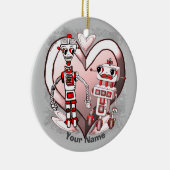 Scifi-Roboter in der Liebe Keramik Ornament (Rechts)