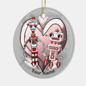 Scifi-Roboter in der Liebe Keramik Ornament (Links)