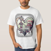 Scifi Roboter-Liebe T-Shirt (Vorderseite)