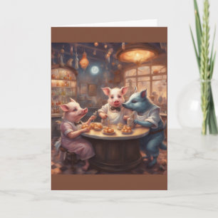 SciFI-Schweine Frohe Geburtstagsfeier Feiertagskarte