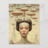 Scifi Steampunk Woman Postkarte (Vorderseite)