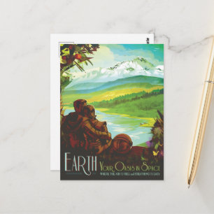 SciFi Travel Ad, Planet Earth Postkarte