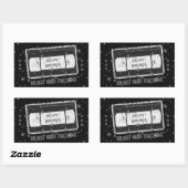 SciFi-Video-Kassette passt Ihre Sendungsverfolgung Rechteckiger Aufkleber (Blatt)