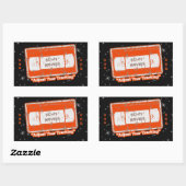 SciFi-Video-Kassette passt Ihre Sendungsverfolgung Rechteckiger Aufkleber (Blatt)