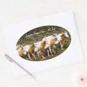 Scimitar Horned Oryxes Ovaler Aufkleber (Umschlag)