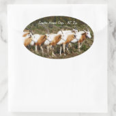 Scimitar Horned Oryxes Ovaler Aufkleber (Tasche)